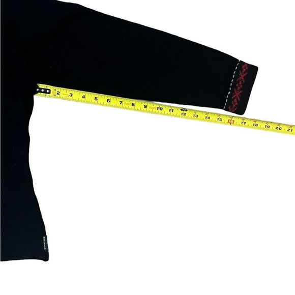 Woolrich Wool Zip Up Sweater Embroidered Snowflake Black Small - Picture 8 of 9